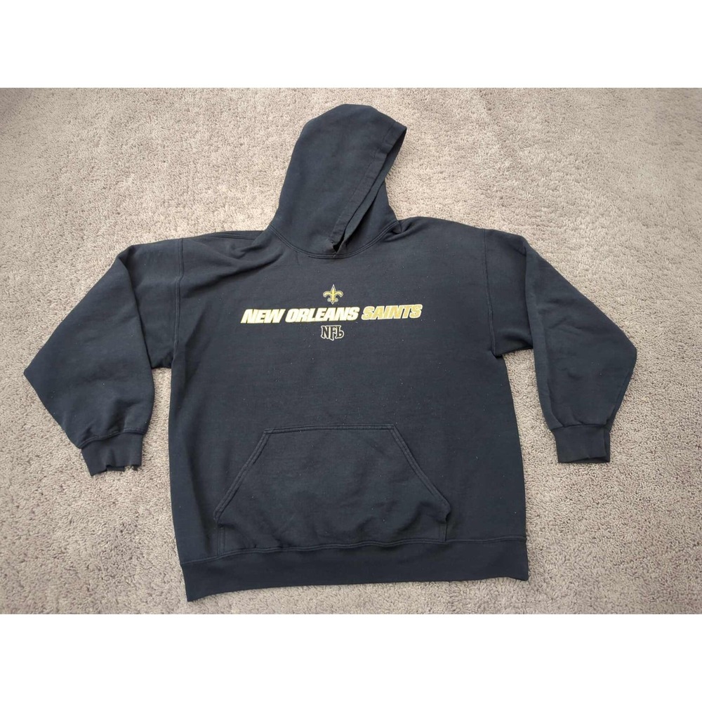 New Orleans Saints Pullover Hoodie‎ Mens Large Long Sleeve NFL Black